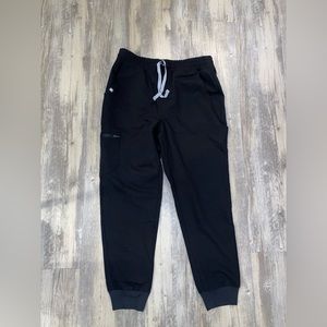 Figs M Petite Black Jogger High Waist Scrubs